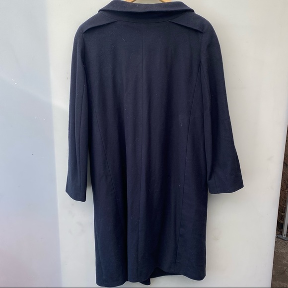 Calvin Klein long navy wool & cashmere coat 6 - Picture 7 of 11